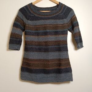 Peruvian Connection Pima Cotton & Alpaca Wool Sweater Muted Earthtones